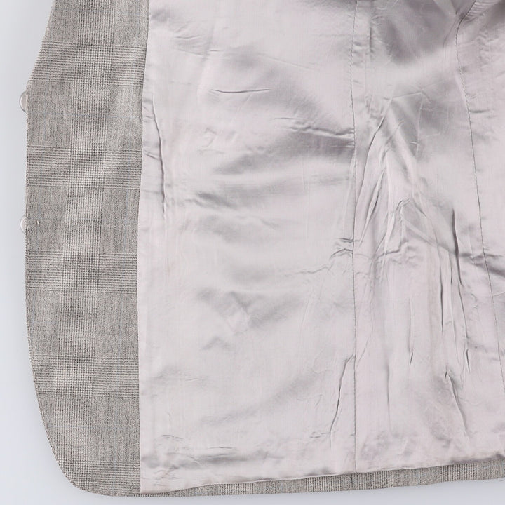 Yves Saint Laurent Check Pattern Tailored Jacket, Made in France, Men's Size L unclear gray type Vintage Second Hand