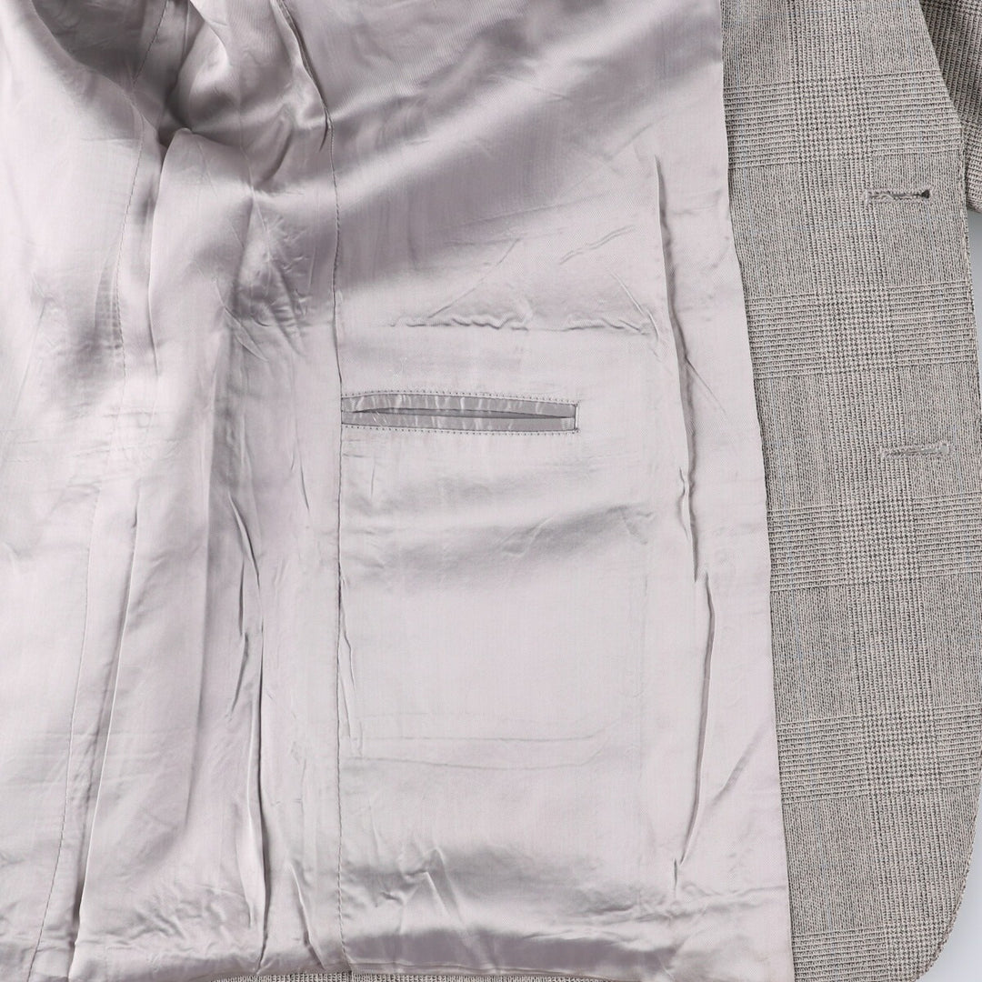 Yves Saint Laurent Check Pattern Tailored Jacket, Made in France, Men's Size L unclear gray type Vintage Second Hand