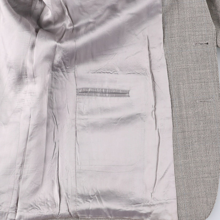 Yves Saint Laurent Check Pattern Tailored Jacket, Made in France, Men's Size L unclear gray type Vintage Second Hand