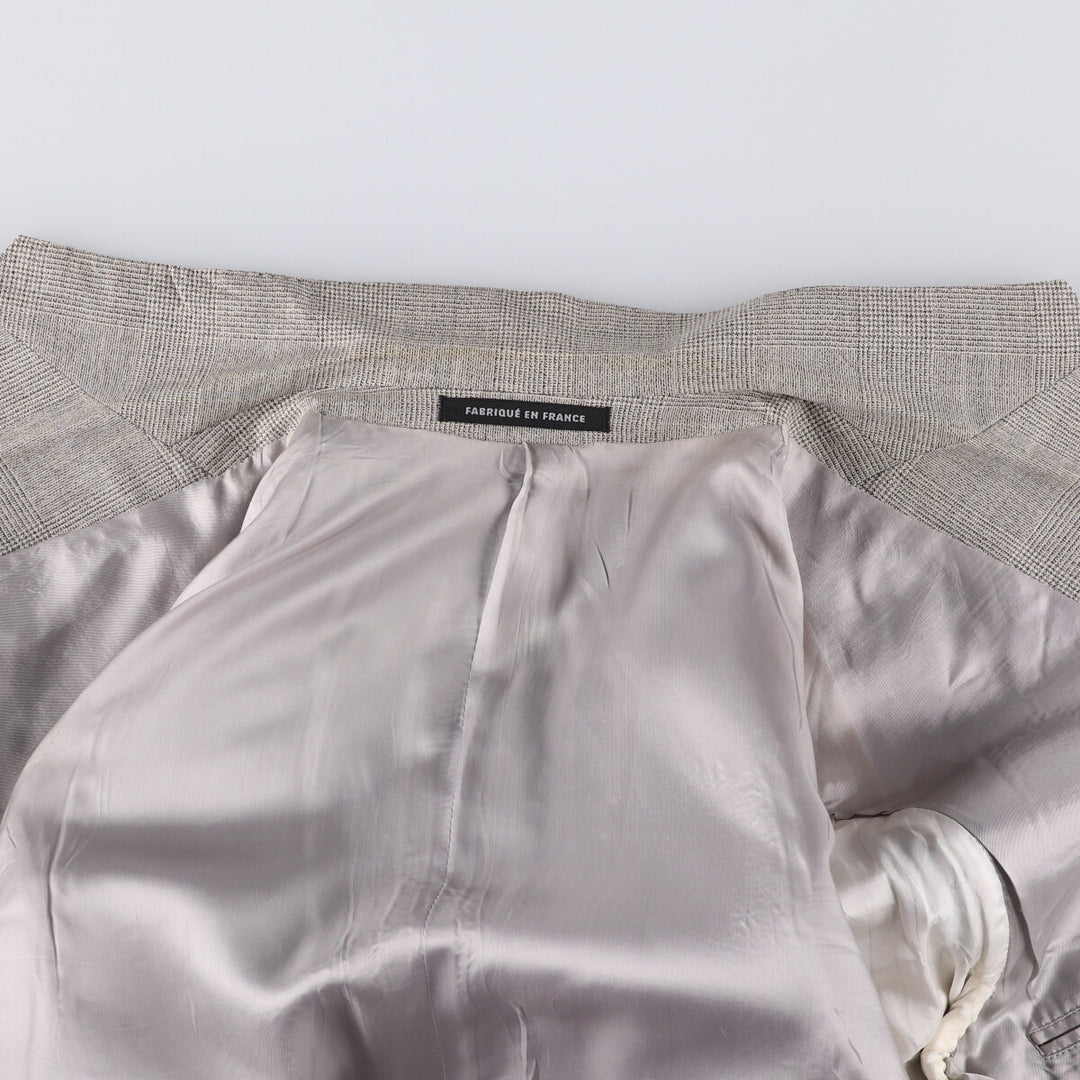 Yves Saint Laurent Check Pattern Tailored Jacket, Made in France, Men's Size L unclear gray type Vintage Second Hand