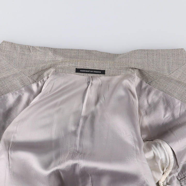 Yves Saint Laurent Check Pattern Tailored Jacket, Made in France, Men's Size L unclear gray type Vintage Second Hand