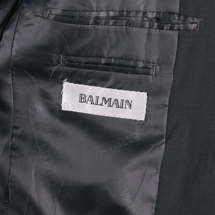 Balmain tailored jacket, men's size S polyester Charcoal Vintage Second Hand