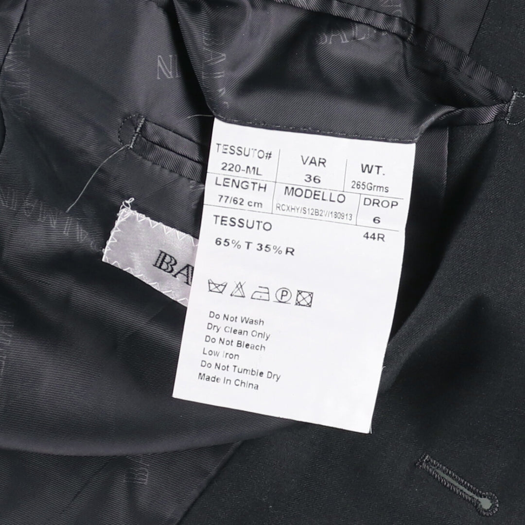 Balmain tailored jacket, men's size S polyester Charcoal Vintage Second Hand