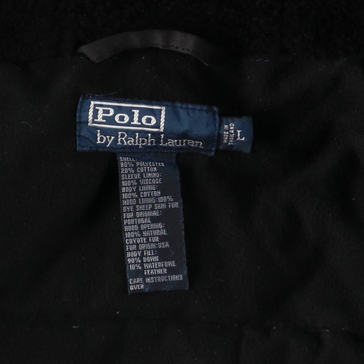 Ralph Lauren POLO by Ralph Lauren Down Parka, Men's Size L polyester black type Vintage Second Hand