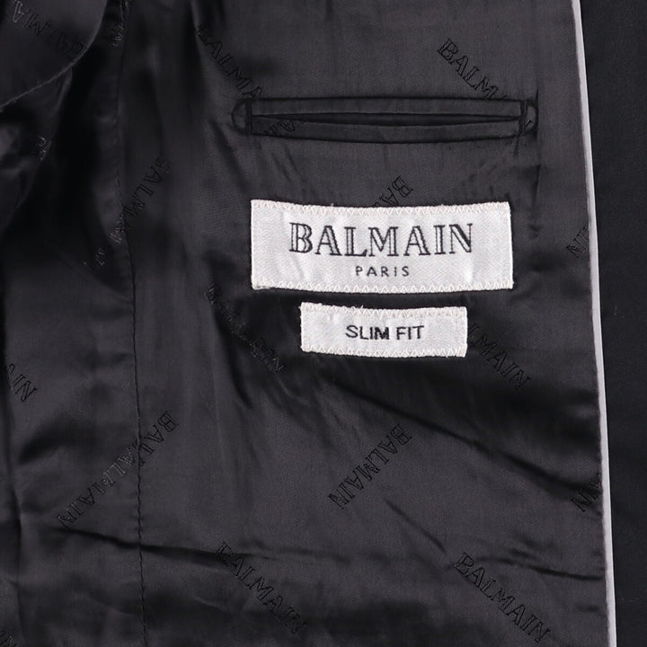 Balmain Slim Fit Wool Tailored Jacket, Men's Size M wool black type Vintage Second Hand