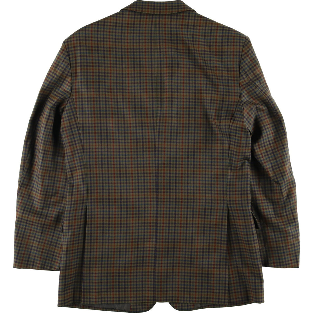 Burberry's Check Pattern Wool Tailored Jacket, Men's Size Medium wool Khaki type Vintage Second Hand