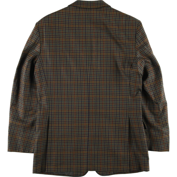Burberry's Check Pattern Wool Tailored Jacket, Men's Size Medium wool Khaki type Vintage Second Hand