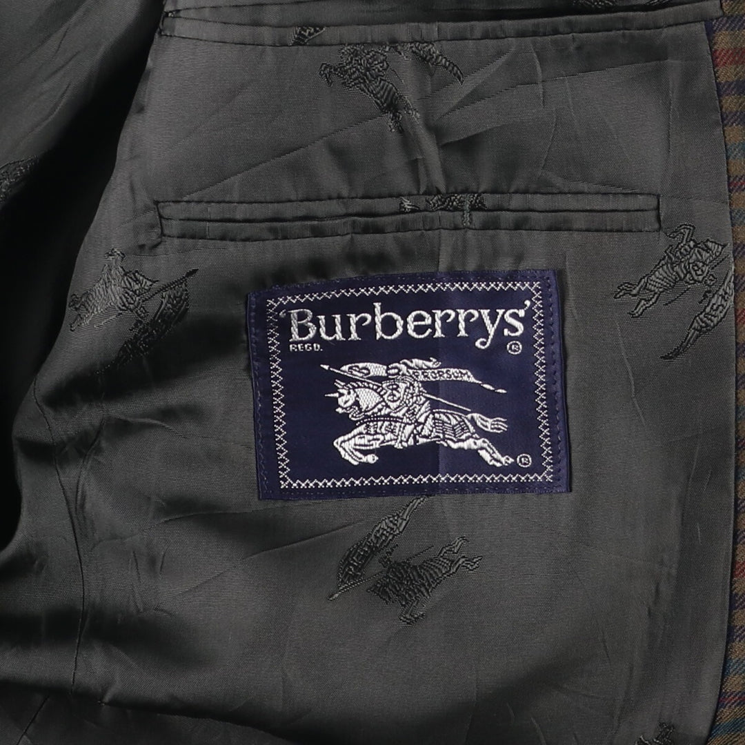 Burberry's Check Pattern Wool Tailored Jacket, Men's Size Medium wool Khaki type Vintage Second Hand