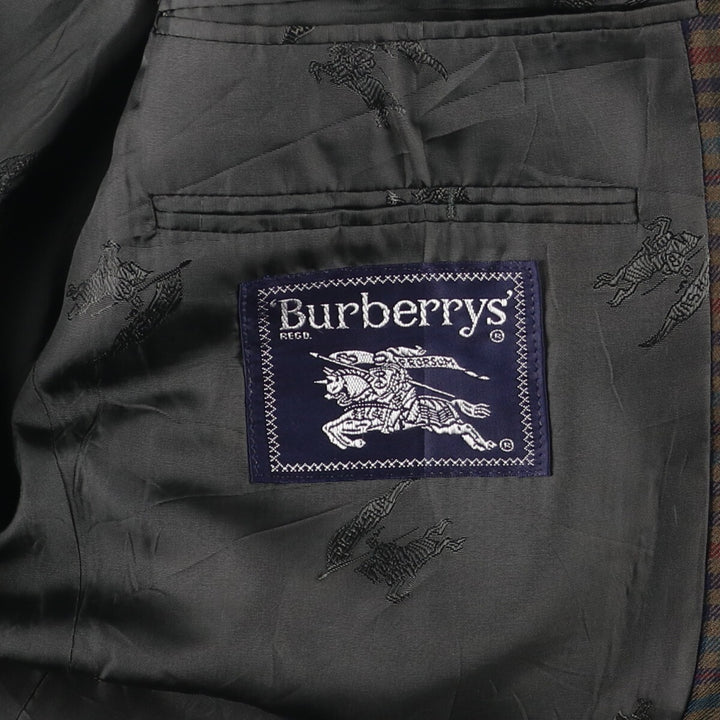 Burberry's Check Pattern Wool Tailored Jacket, Men's Size Medium wool Khaki type Vintage Second Hand