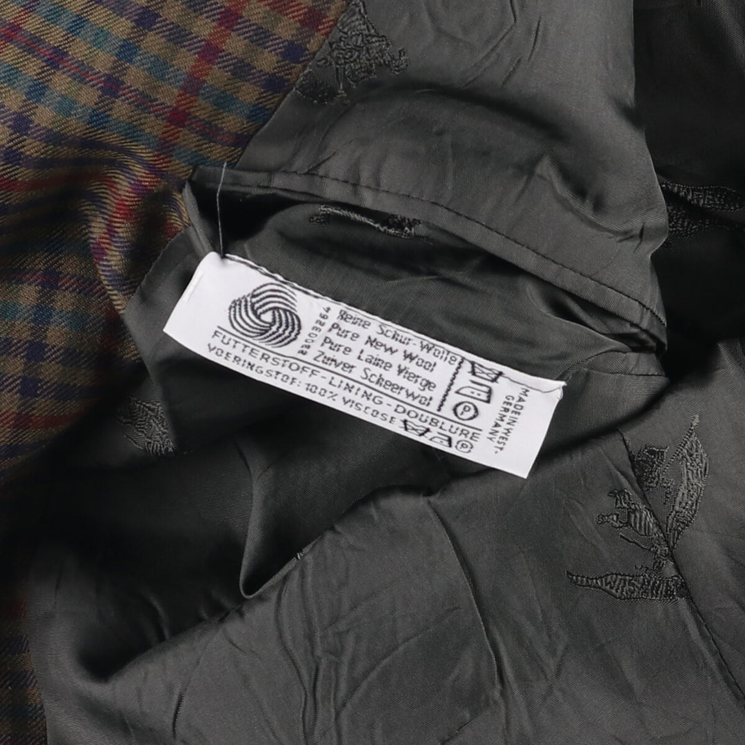 Burberry's Check Pattern Wool Tailored Jacket, Men's Size Medium wool Khaki type Vintage Second Hand