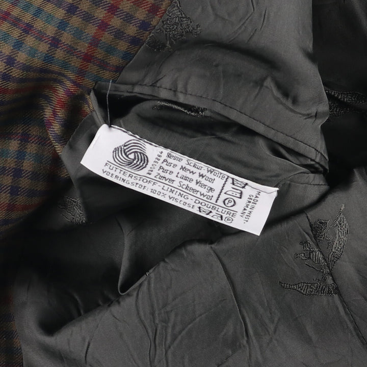 Burberry's Check Pattern Wool Tailored Jacket, Men's Size Medium wool Khaki type Vintage Second Hand
