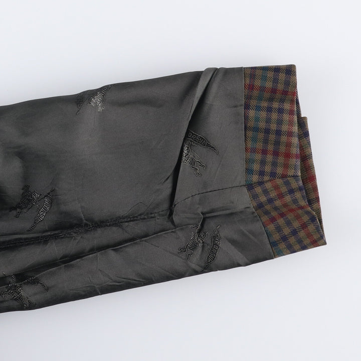 Burberry's Check Pattern Wool Tailored Jacket, Men's Size Medium wool Khaki type Vintage Second Hand