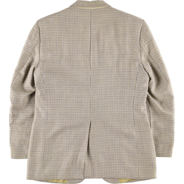 Burberry's Check Pattern Wool Tailored Jacket, Made in USA, Men's Size Medium wool Beige type Vintage Second Hand