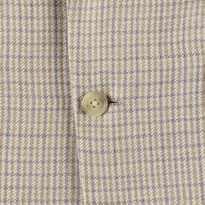 Burberry's Check Pattern Wool Tailored Jacket, Made in USA, Men's Size Medium wool Beige type Vintage Second Hand