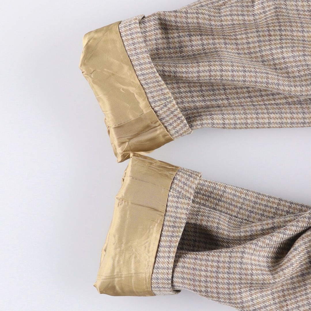 Burberry's Check Pattern Wool Tailored Jacket, Made in USA, Men's Size Medium wool Beige type Vintage Second Hand