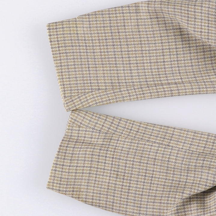 Burberry's Check Pattern Wool Tailored Jacket, Made in USA, Men's Size Medium wool Beige type Vintage Second Hand