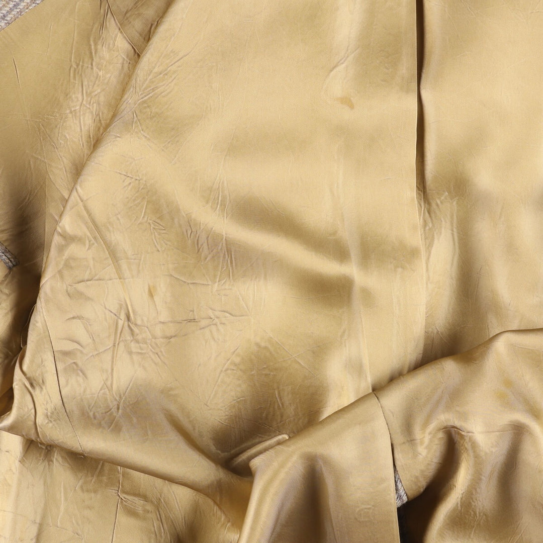 Burberry's Check Pattern Wool Tailored Jacket, Made in USA, Men's Size Medium wool Beige type Vintage Second Hand