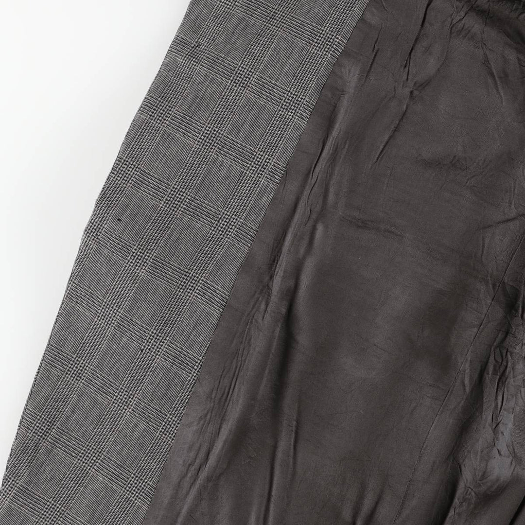 Burberry's Glen Plaid Wool Tailored Jacket, Made in USA, Men's Size L wool gray type Vintage Second Hand