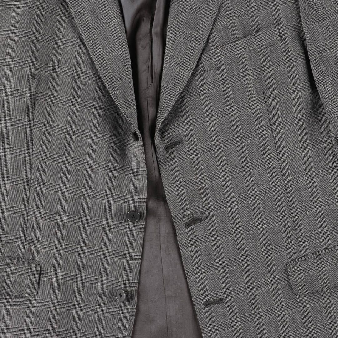Burberry's Glen Plaid Wool Tailored Jacket, Made in USA, Men's Size L wool gray type Vintage Second Hand