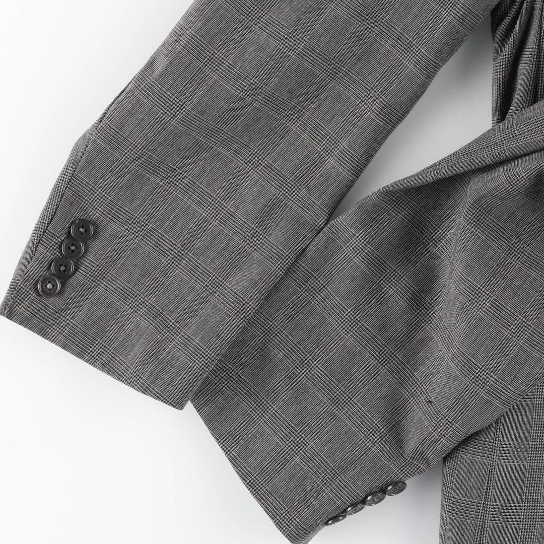 Burberry's Glen Plaid Wool Tailored Jacket, Made in USA, Men's Size L wool gray type Vintage Second Hand