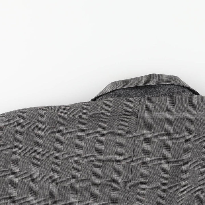 Burberry's Glen Plaid Wool Tailored Jacket, Made in USA, Men's Size L wool gray type Vintage Second Hand