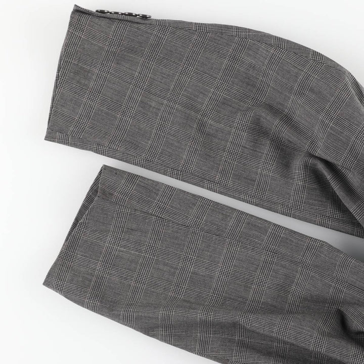 Burberry's Glen Plaid Wool Tailored Jacket, Made in USA, Men's Size L wool gray type Vintage Second Hand