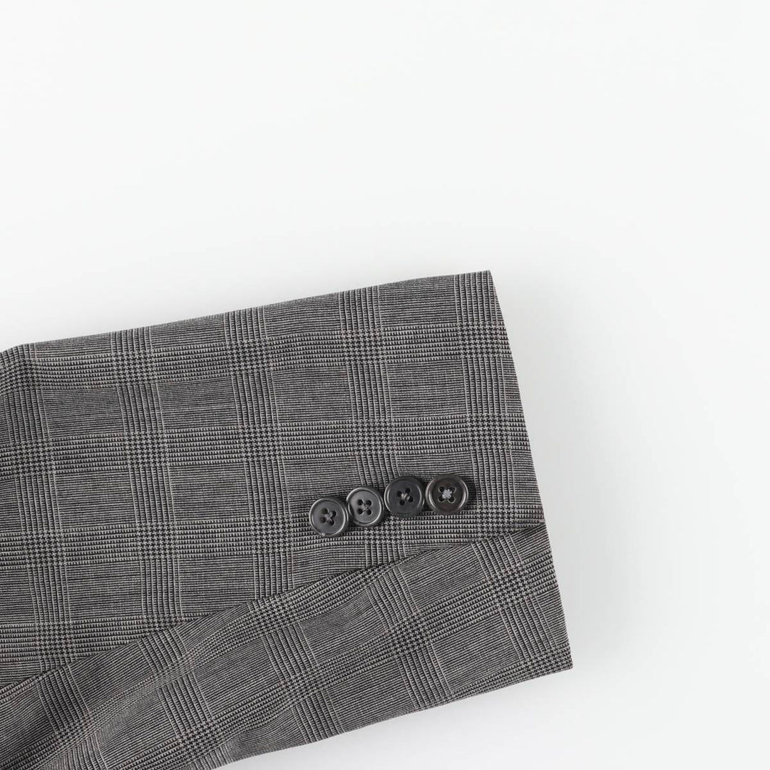 Burberry's Glen Plaid Wool Tailored Jacket, Made in USA, Men's Size L wool gray type Vintage Second Hand