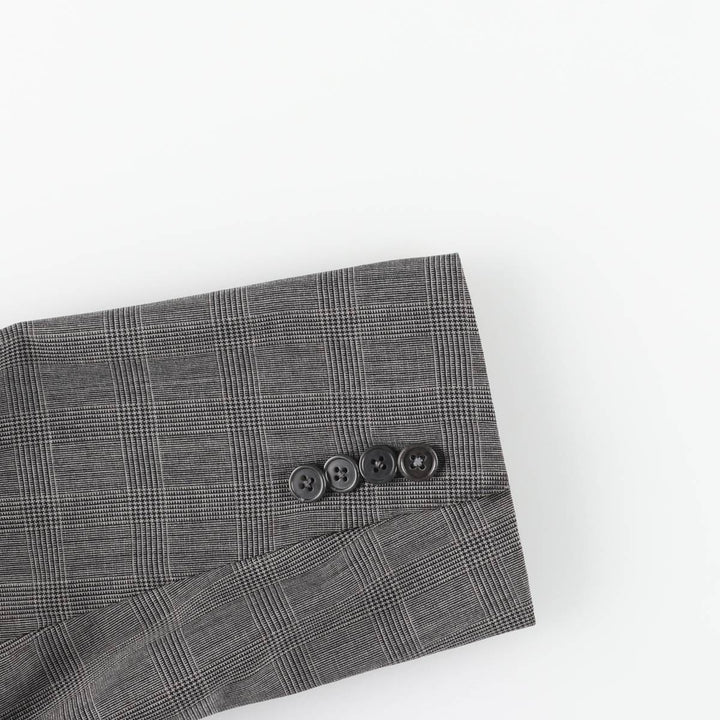 Burberry's Glen Plaid Wool Tailored Jacket, Made in USA, Men's Size L wool gray type Vintage Second Hand
