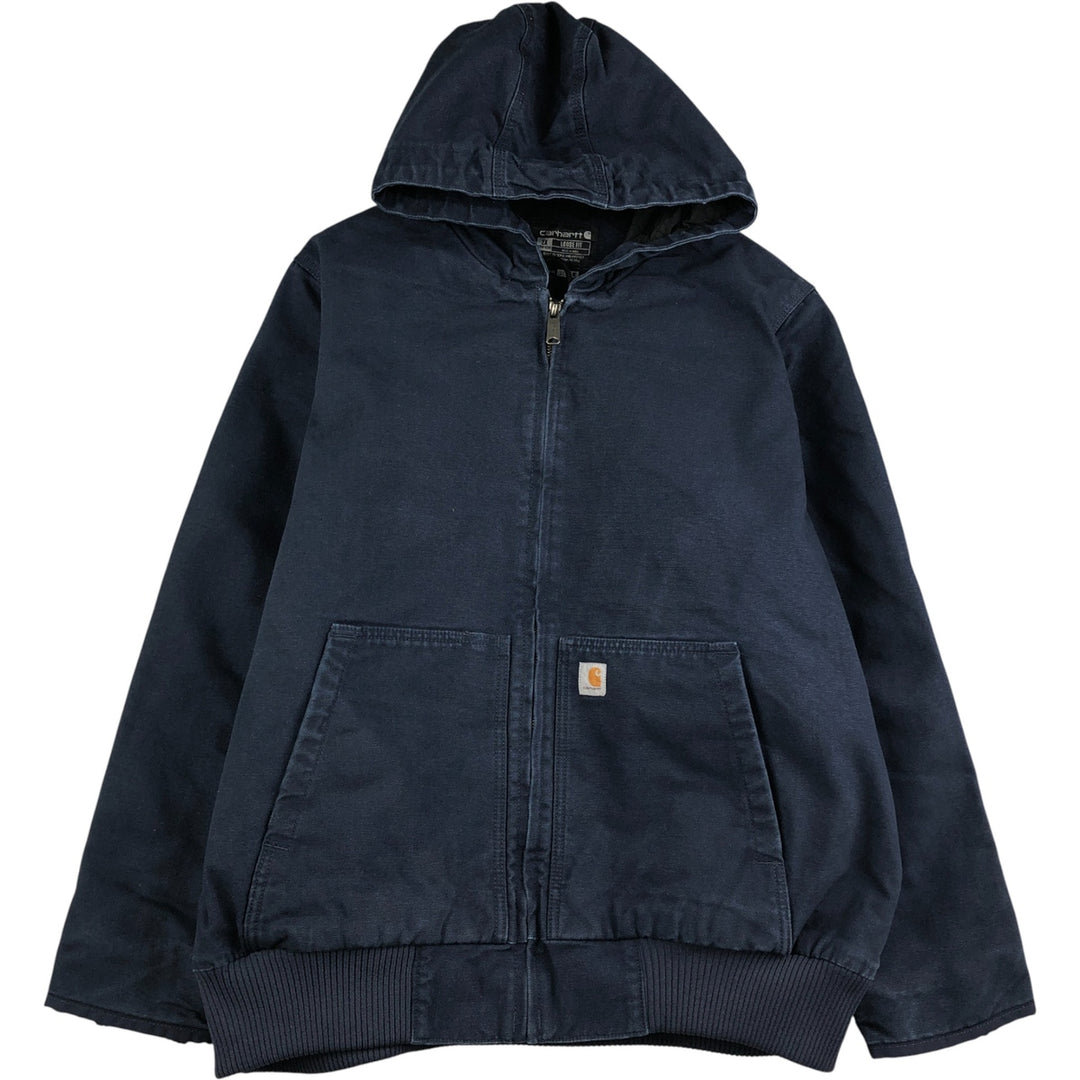 Carhartt Active Jacket, Padded Duck Full-Zip Hoodie, Women's, XXL cotton navy blue type Vintage Second Hand