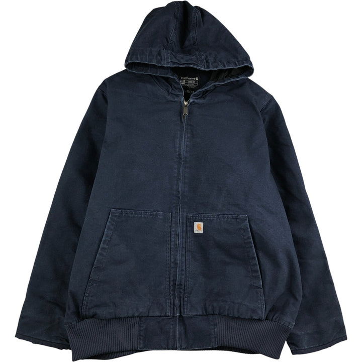 Carhartt Active Jacket, Padded Duck Full-Zip Hoodie, Women's, XXL cotton navy blue type Vintage Second Hand