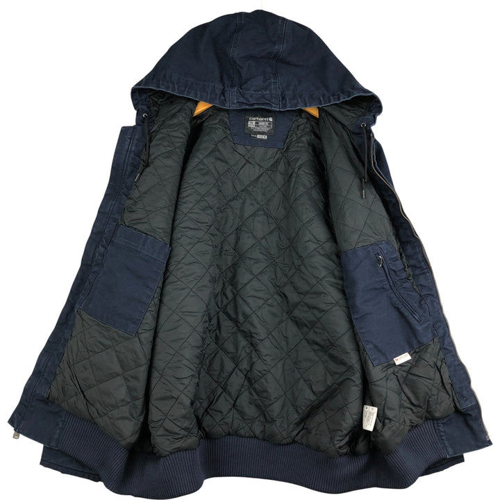 Carhartt Active Jacket, Padded Duck Full-Zip Hoodie, Women's, XXL cotton navy blue type Vintage Second Hand