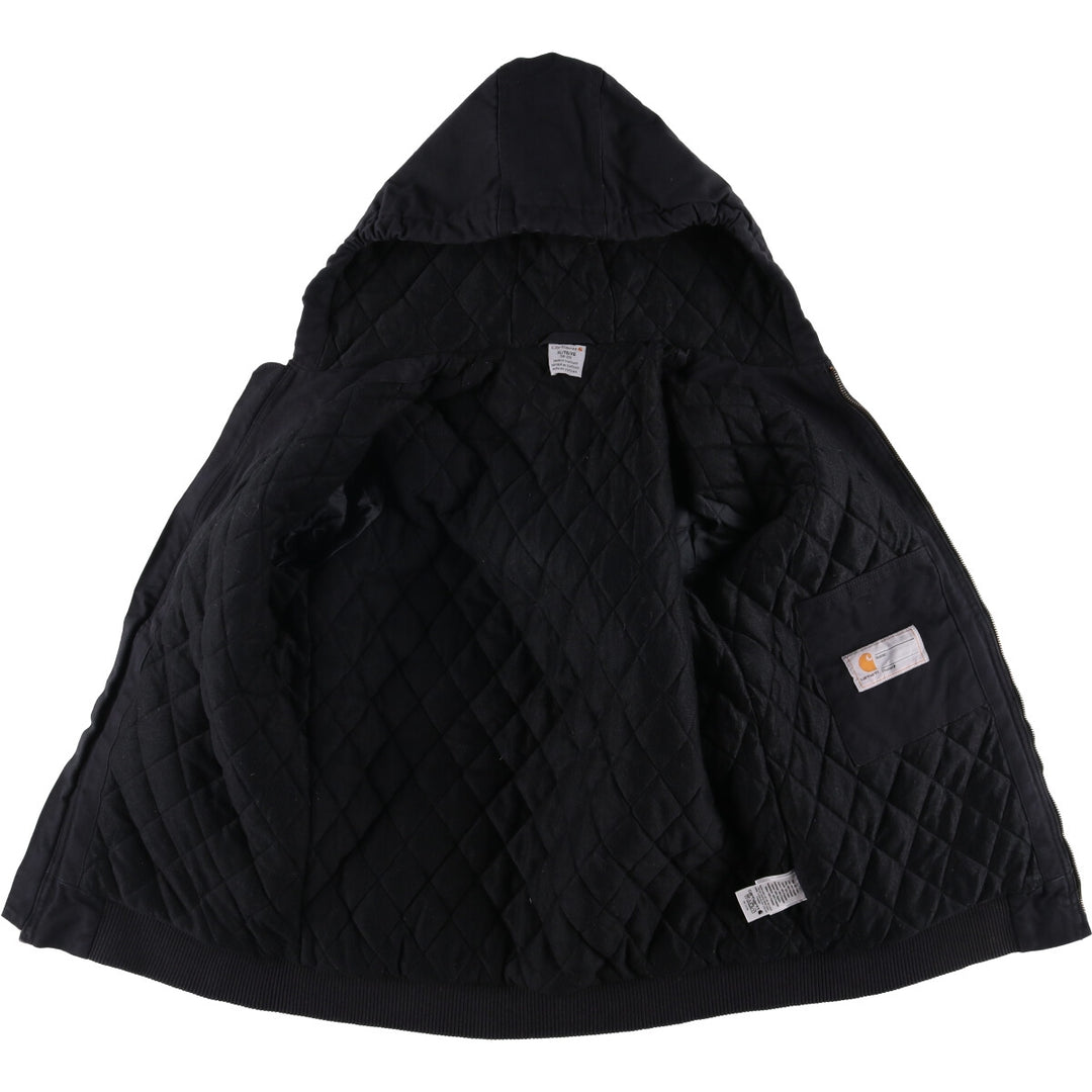 Carhartt Active Jacket, Padded Duck Full-Zip Hoodie, Women's, Size XL cotton black type Vintage Second Hand