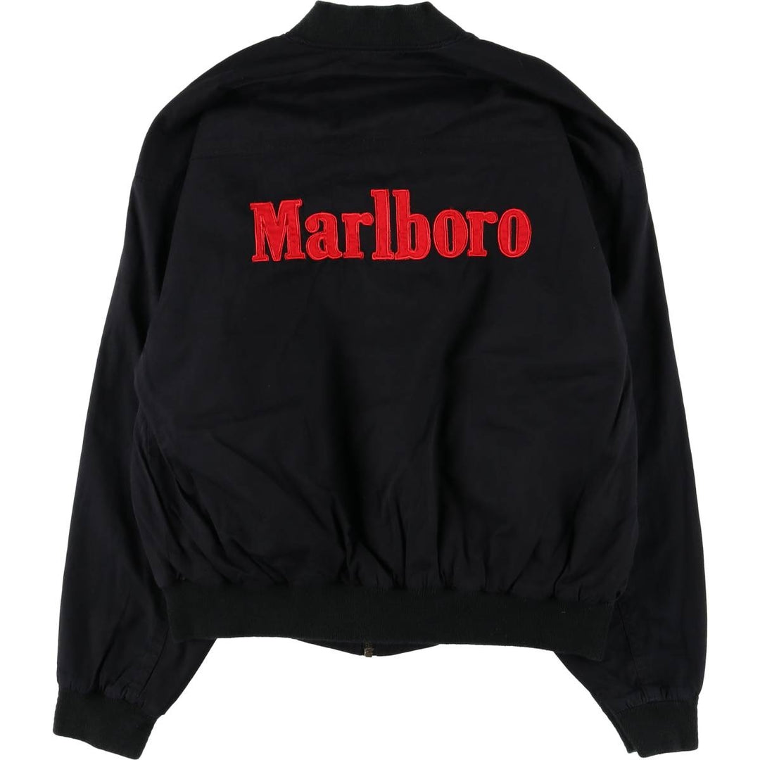 90'S Marlboro reversible cotton jacket with back logo, size M cotton black type Vintage Second Hand