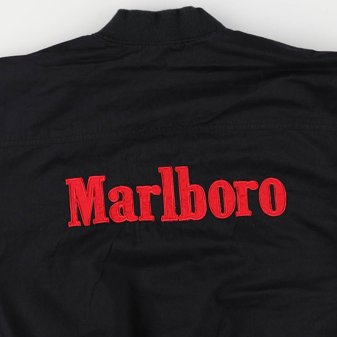 90'S Marlboro reversible cotton jacket with back logo, size M cotton black type Vintage Second Hand