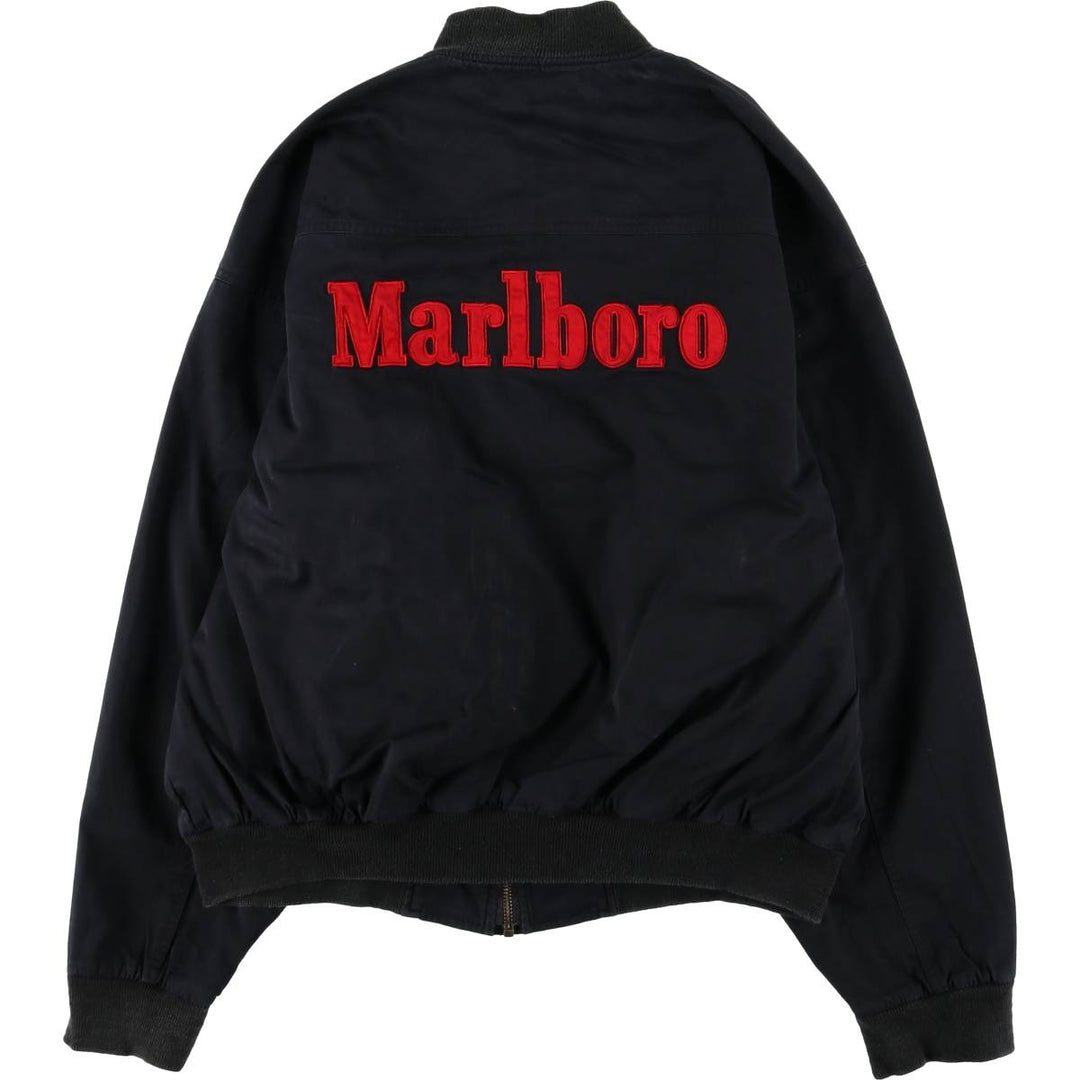 90'S Marlboro reversible cotton jacket with back logo, size M cotton black type Vintage Second Hand