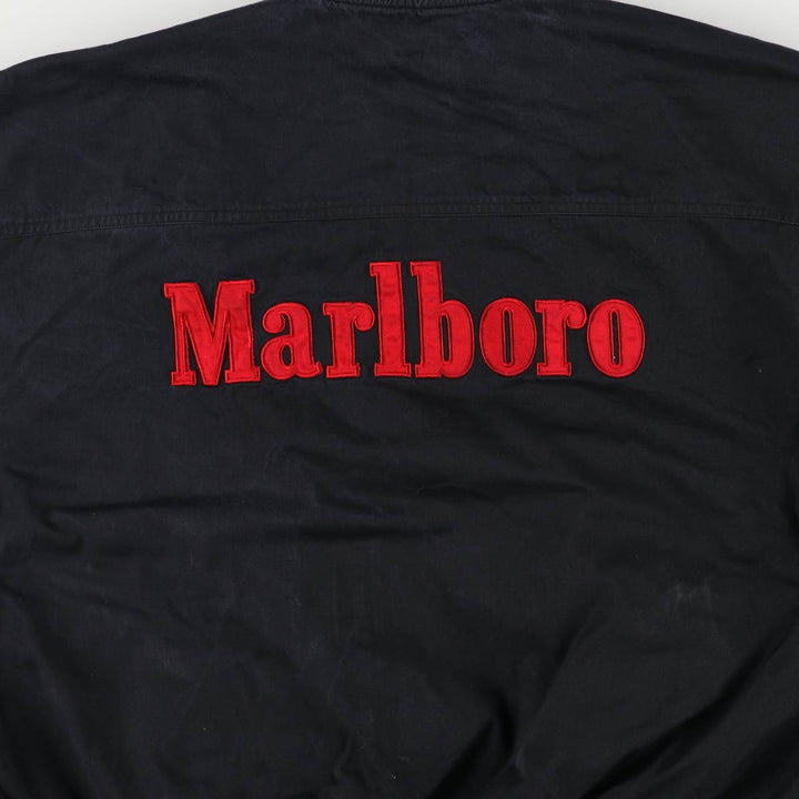 90'S Marlboro reversible cotton jacket with back logo, size M cotton black type Vintage Second Hand