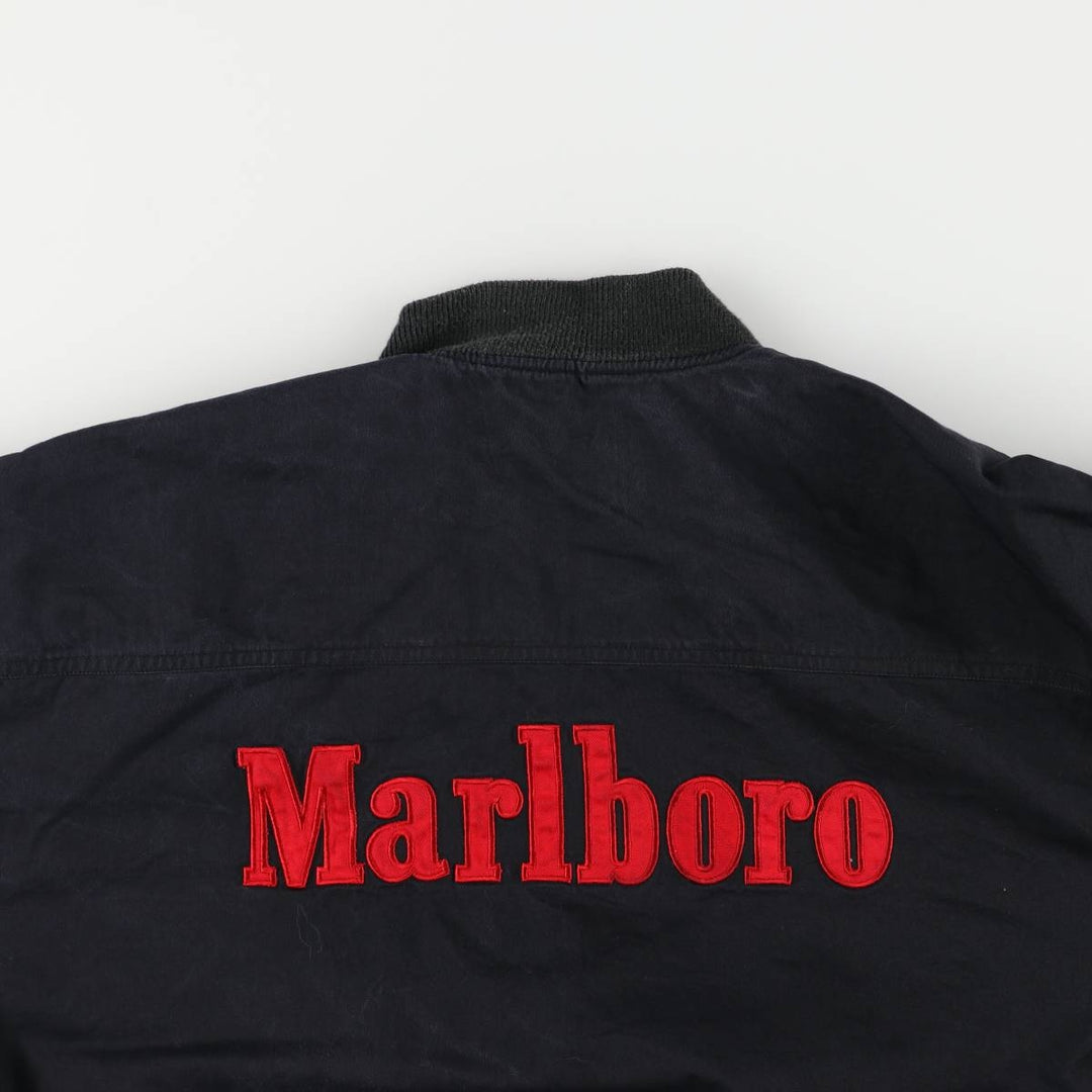 90'S Marlboro reversible cotton jacket with back logo, size M cotton black type Vintage Second Hand