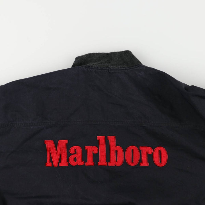 90'S Marlboro reversible cotton jacket with back logo, size M cotton black type Vintage Second Hand