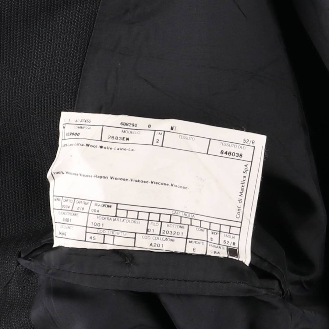 Armani ARMANI COLLEZIONI wool tailored jacket, made in Italy, men's size L wool black type Vintage Second Hand