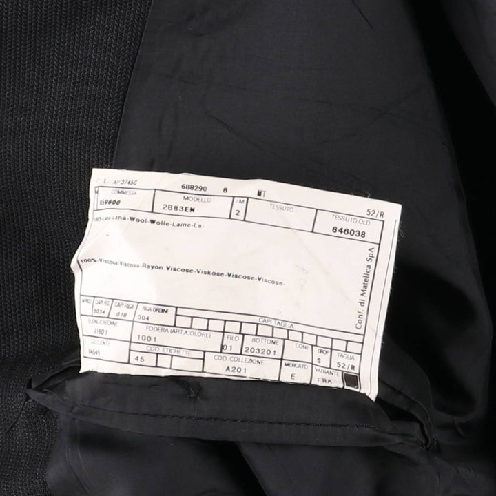 Armani ARMANI COLLEZIONI wool tailored jacket, made in Italy, men's size L wool black type Vintage Second Hand