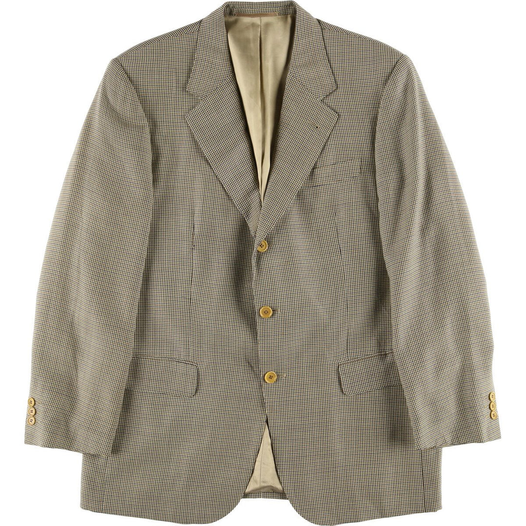 Burberry's Houndstooth Pattern Wool Tailored Jacket, Men's Size L wool gray type Vintage Second Hand