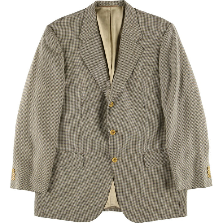 Burberry's Houndstooth Pattern Wool Tailored Jacket, Men's Size L wool gray type Vintage Second Hand