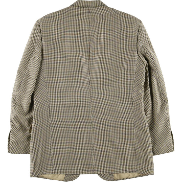 Burberry's Houndstooth Pattern Wool Tailored Jacket, Men's Size L wool gray type Vintage Second Hand