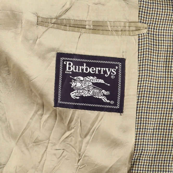 Burberry's Houndstooth Pattern Wool Tailored Jacket, Men's Size L wool gray type Vintage Second Hand