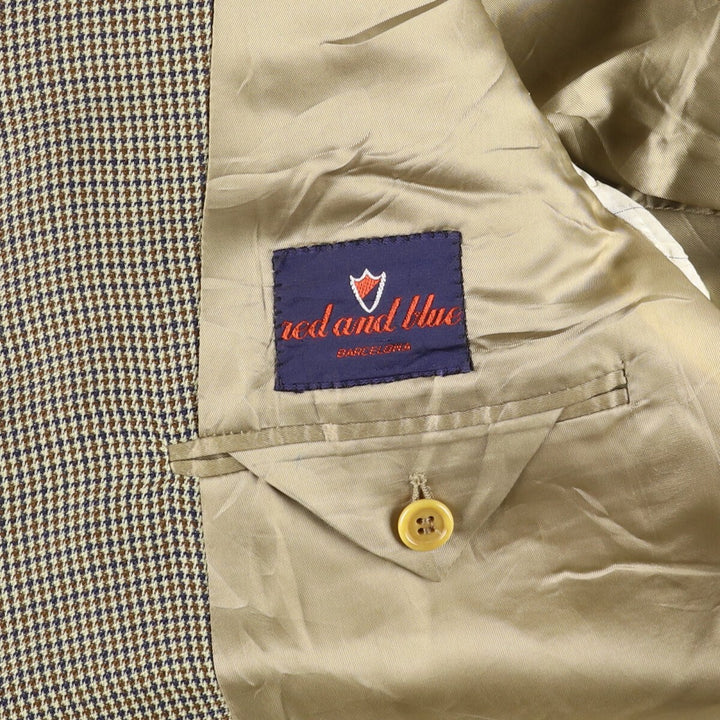 Burberry's Houndstooth Pattern Wool Tailored Jacket, Men's Size L wool gray type Vintage Second Hand