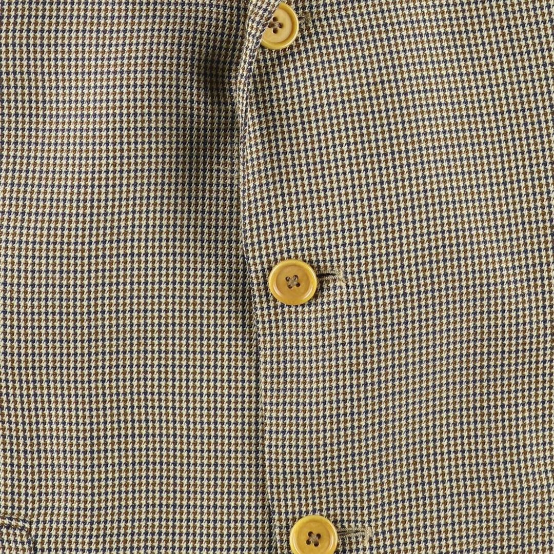 Burberry's Houndstooth Pattern Wool Tailored Jacket, Men's Size L wool gray type Vintage Second Hand