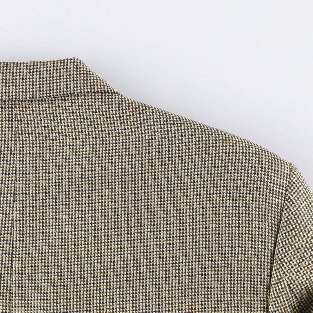 Burberry's Houndstooth Pattern Wool Tailored Jacket, Men's Size L wool gray type Vintage Second Hand
