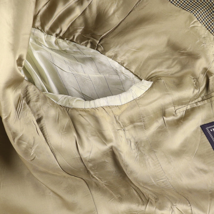 Burberry's Houndstooth Pattern Wool Tailored Jacket, Men's Size L wool gray type Vintage Second Hand