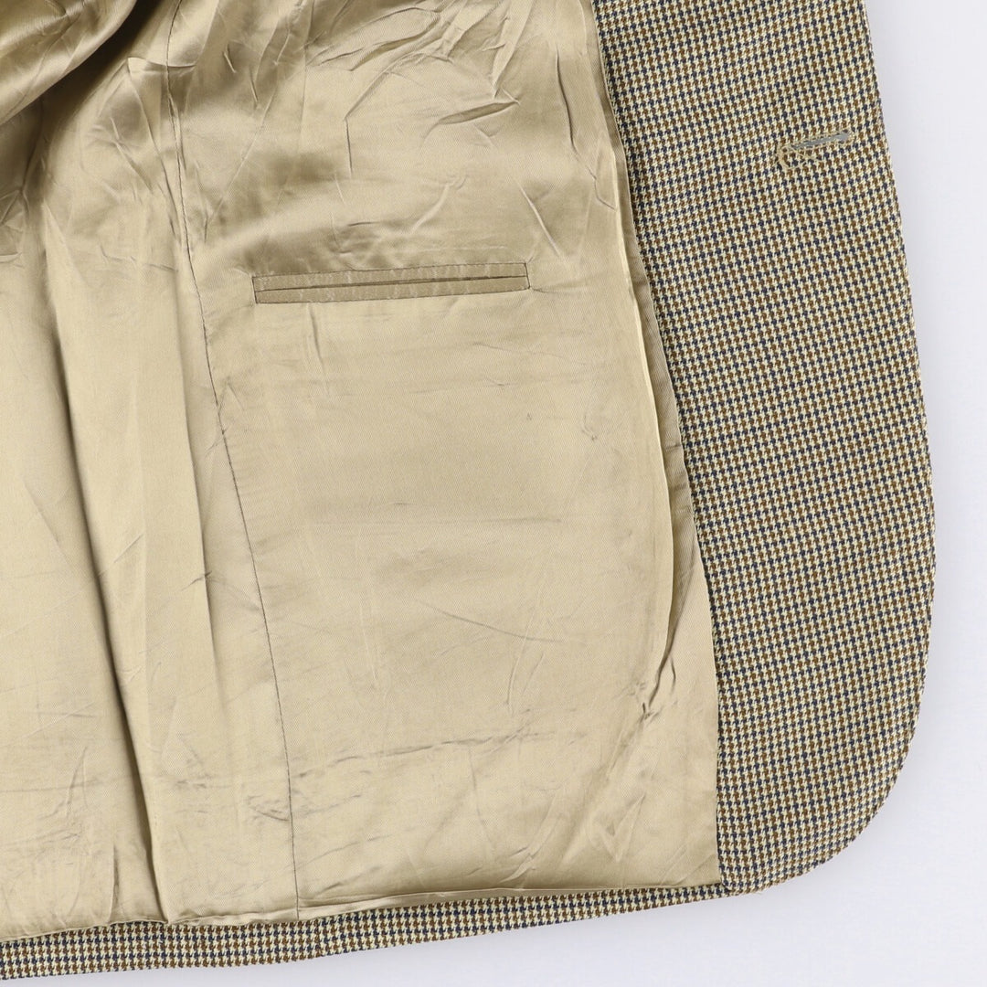 Burberry's Houndstooth Pattern Wool Tailored Jacket, Men's Size L wool gray type Vintage Second Hand