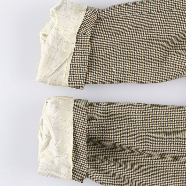 Burberry's Houndstooth Pattern Wool Tailored Jacket, Men's Size L wool gray type Vintage Second Hand